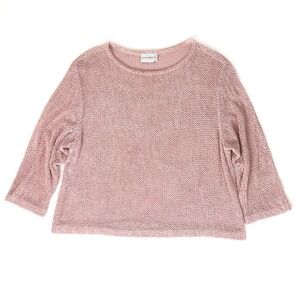 Vintage Sarah Arizona Textured Knit Sweater Dusty Rose Minimalist Top M